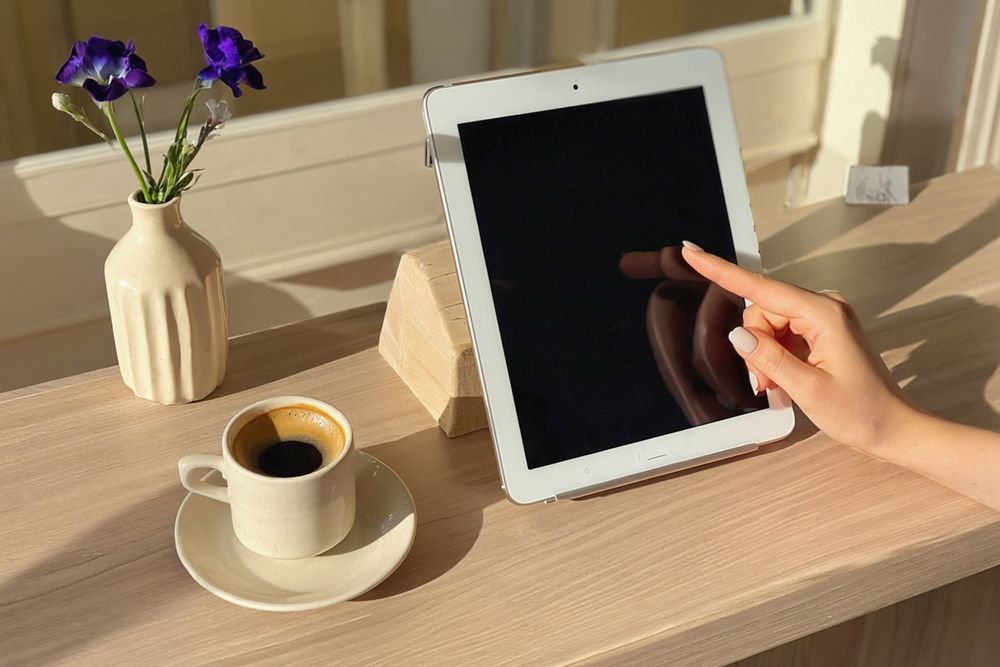 Agenda sur tablette au comptoir
